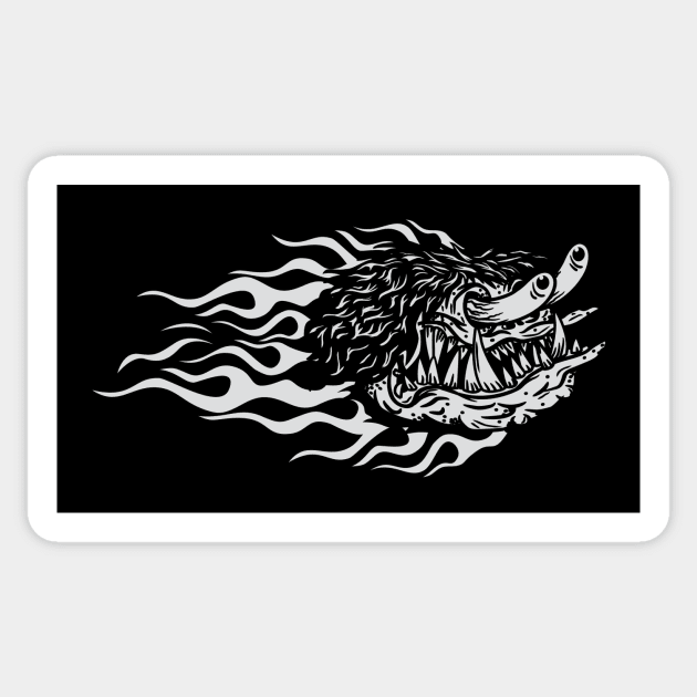 Monster in flames Sticker by Controlx